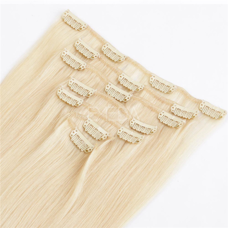 Best double drawn 100% human hair clip in hair extensions in stock fast delivery  QM004